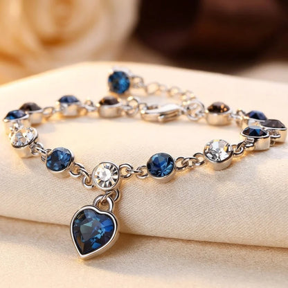 Ocean Heart Glow Bracelet | White Gold