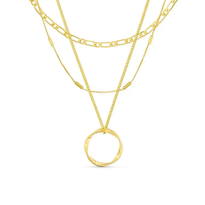 Circa™ | Gold Open Circle Three Row Necklace