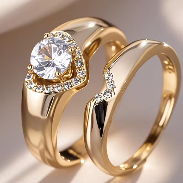 Heart Halo Duo Ring