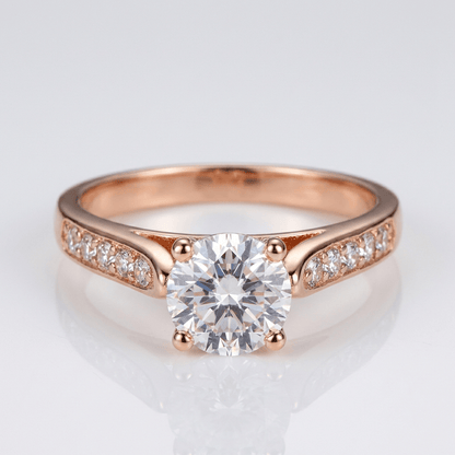 CLASSIC ROUND ZIRCONIA ROSE GOLD RING