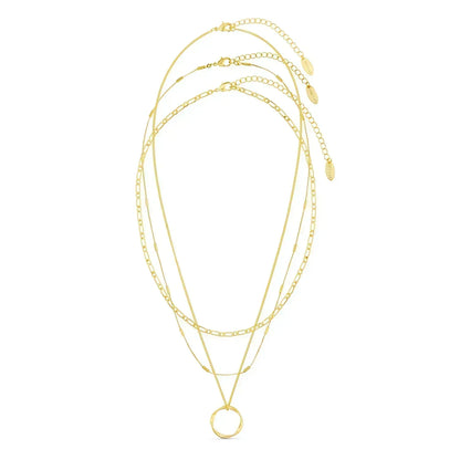 Circa™ | Gold Open Circle Three Row Necklace