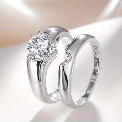 Heart Halo Duo Ring